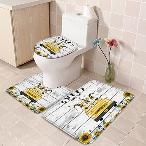 YESOF66 3 Piece Bathroom Rug Set Non-Slip