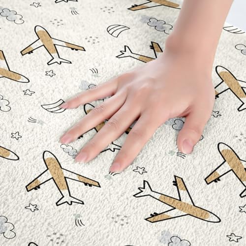 Feelyou Cartoon Aircraft Bath Rug 16x24 Inches