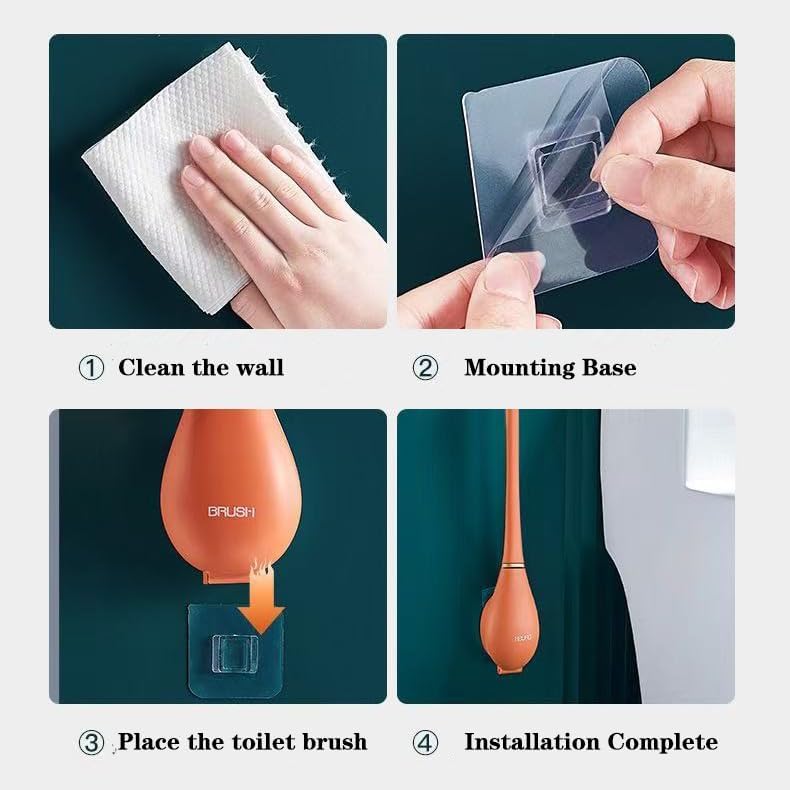 Modern Silicone Toilet Brush with Wall Mount Holder 1