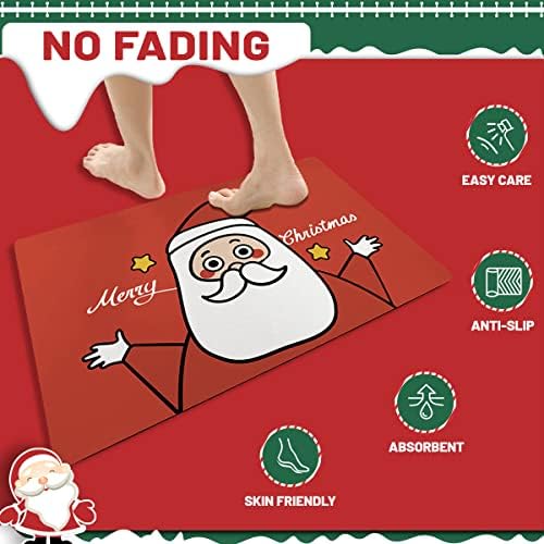 Tyrafry Christmas Bathroom Rug with Santa Design