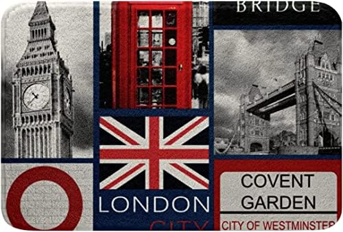 HSTDUNYE London Bath Mat 16x24 Velvet Doormat