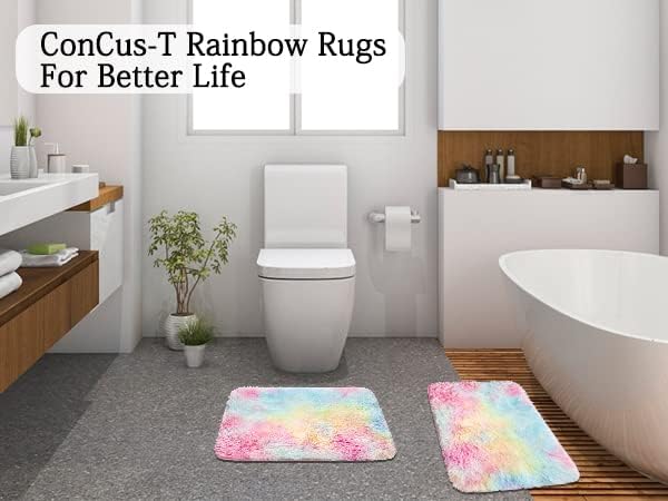 ConCus-T Rainbow Bath Mat Set 24 x 16
