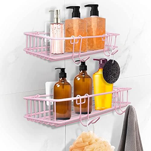 TONLEA 2-Pack Shower Caddy with Hooks Pink 1