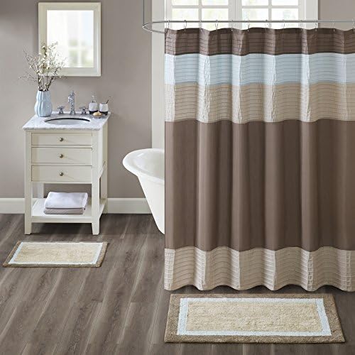 Madison Park Amherst Bath Rug 20x30 Brown Blue