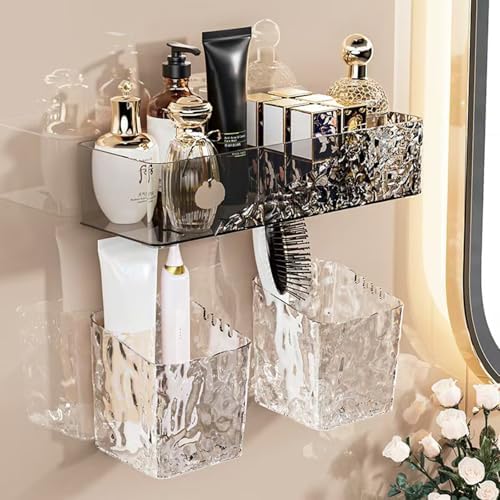 Lae Nuvole Clear-Small Wall Mounted Shower Caddy Organizer 2 Pack