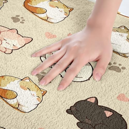 Homewish Cute Kitten Bathroom Rug with Non-Slip Backing