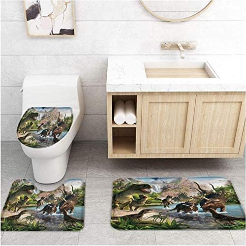 Yuaobeimei Dinosaur 3D Print Bath Set 4 Pieces