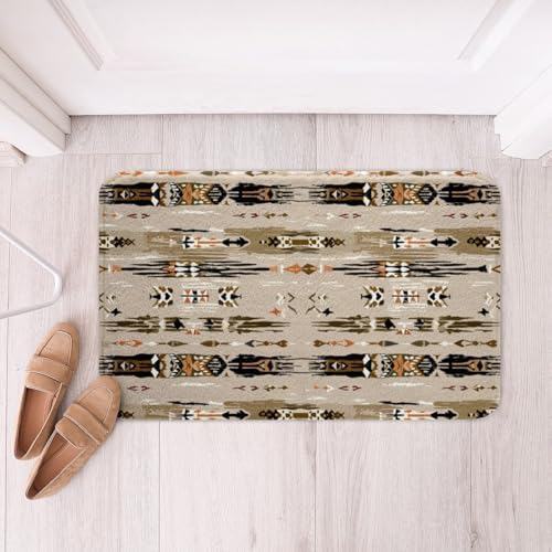 Western Style Bath Mat 16x24 Geometric Aztec Rug
