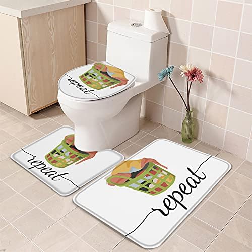 YESOF66 3-Piece Bathroom Rug Set with Non-Slip Design
