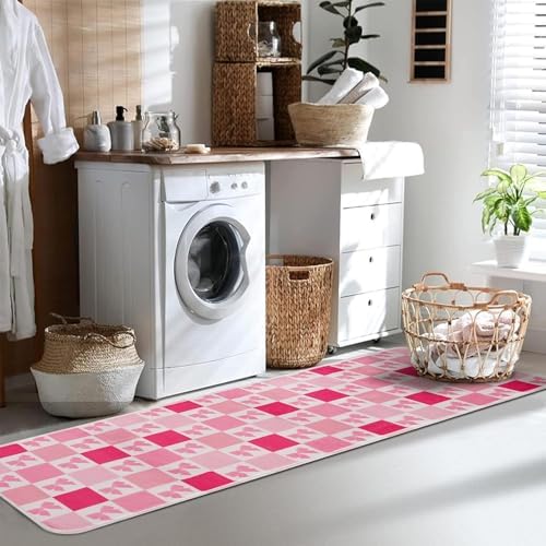Pink Bow Bath Rug 16x48 Cozy Decor Rug