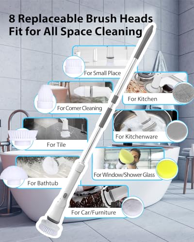 UBeesize Electric Spin Scrubber with 8 Replacement Heads