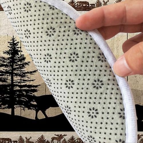 NYMB Rustic Cabin Bath Rug Set 19x31in Deer Bear Forest Print