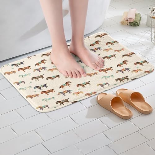 Feelyou Horse Bath Mat 16x24 Farm Style Rugs for Kids