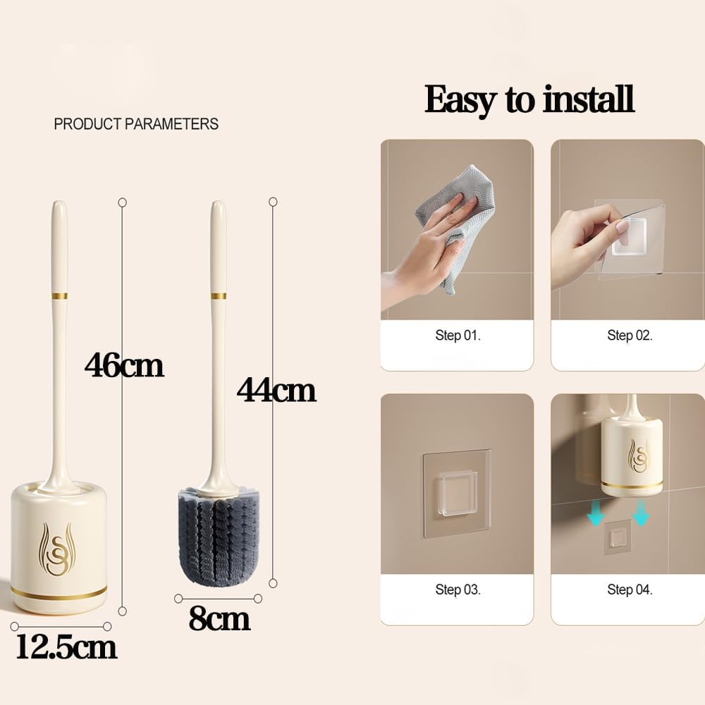 FUXINGQIYE Toilet Brush and Holder Set with Silicone Head