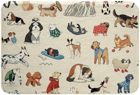 Castle Fairy Cartoon Dog Bath Rug 16x24 Inch Soft Shaggy Non Slip Floor Mat