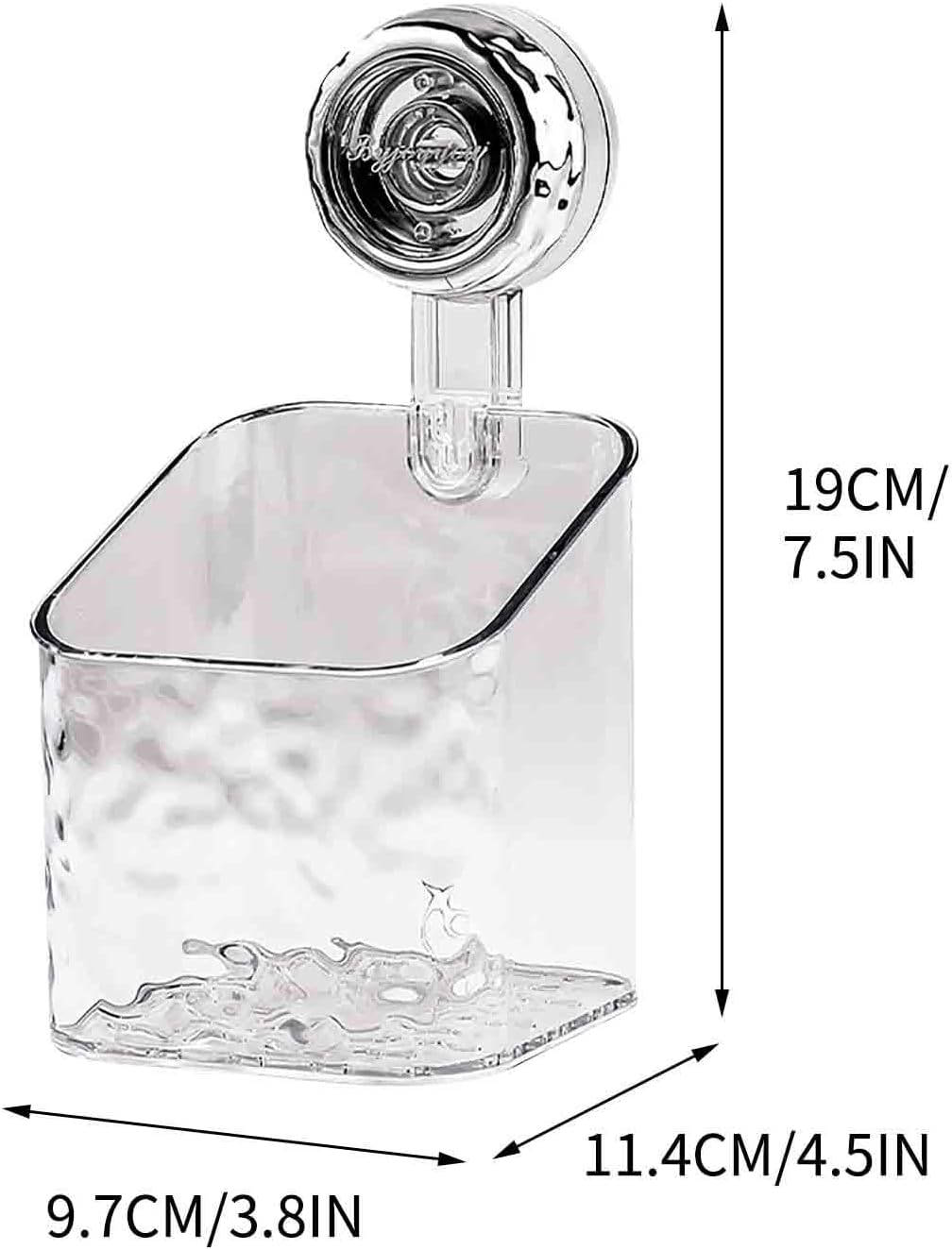 Clear Shower Caddy with Suction Cups and Rose Gold Fittings