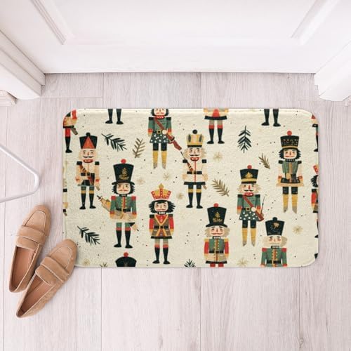 Feelyou Christmas Bath Rug with Nutcracker Design 1