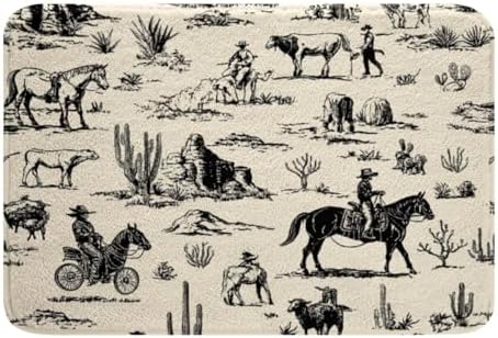 RezsoyeN Wild West Bath Rug 16 x 24 Inches Non Slip Beige