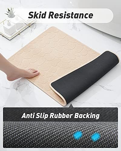 COCOER Non Slip Bath Mat 16x24 Beige