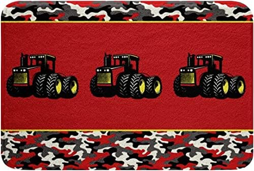 HSTDUNYE Red Tractor Non-Slip Bath Mat 16x24 Inch