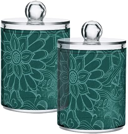 GEDAKO Q-tip Holder with Lid Set 10oz Clear Glass Canister