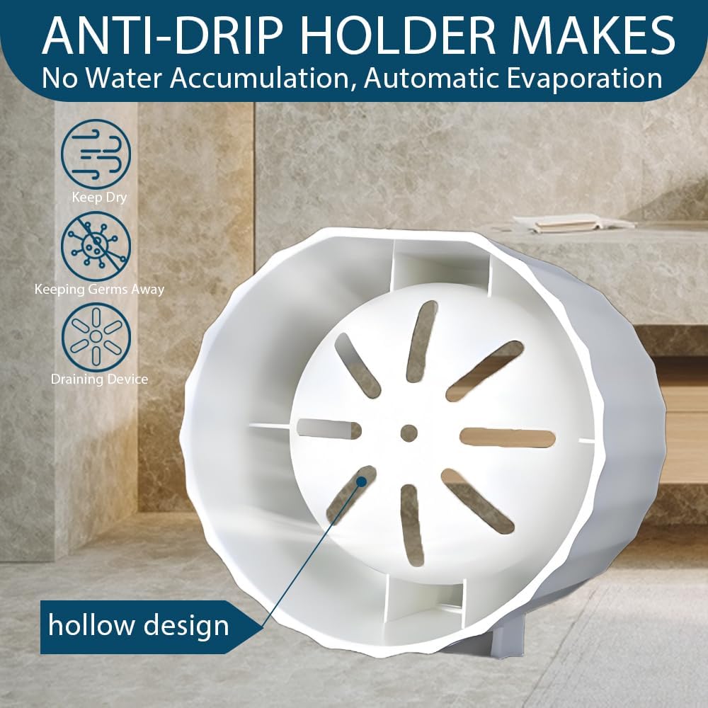 Zopkrts Long Handle Toilet Brush with Holder Set - Durable Easy to Clean Modern Bathroom Accessory