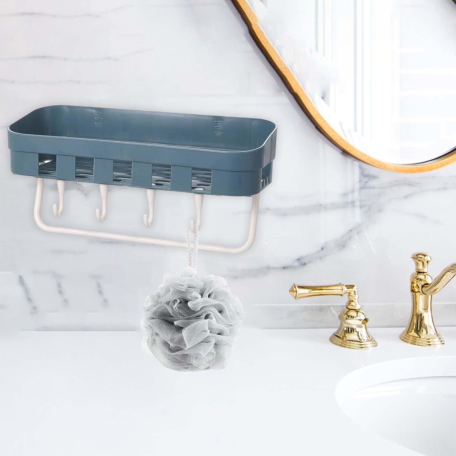 Duiaynke Hook Shower Rack with Storage Space