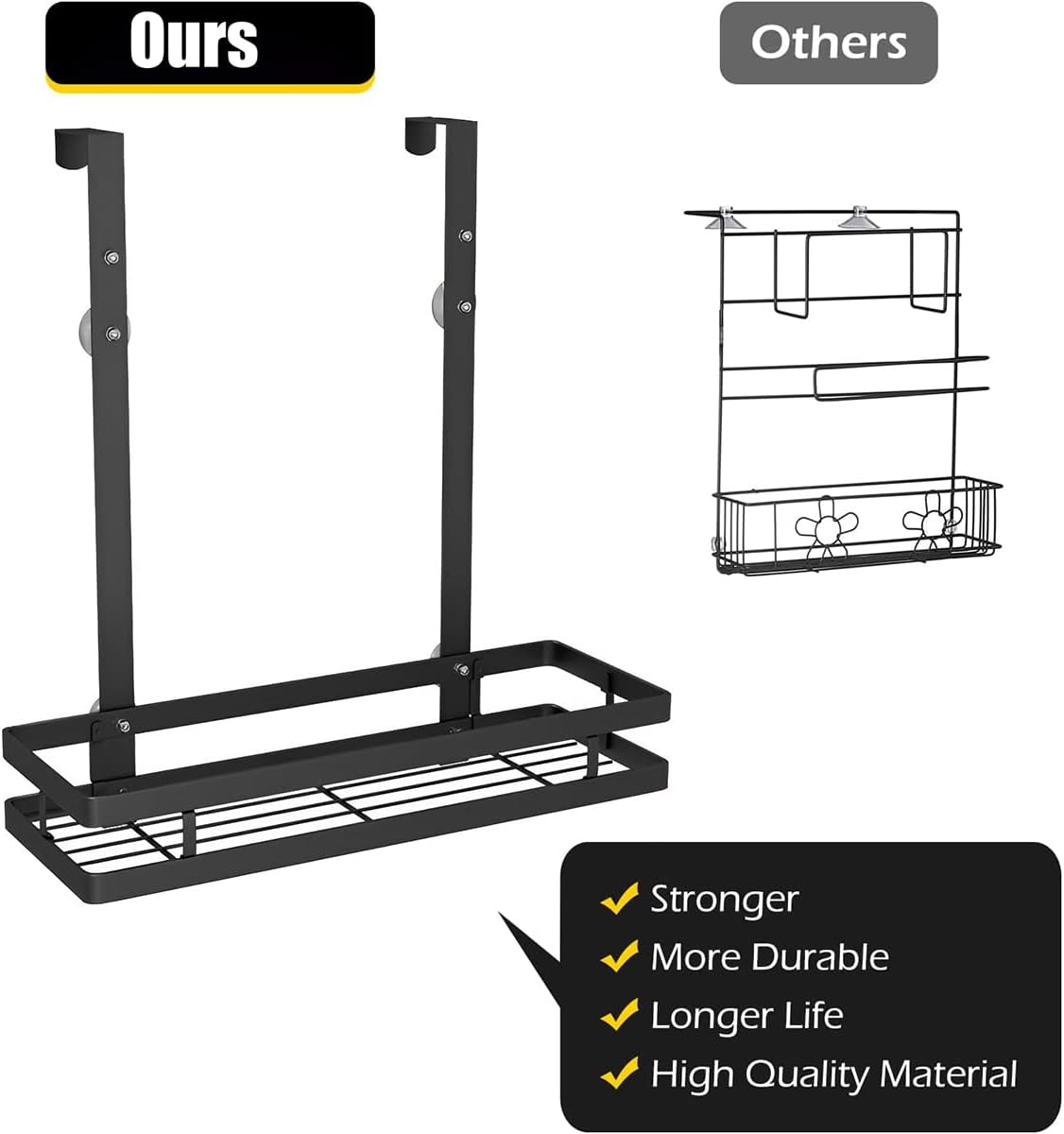 Abizarch Shower Caddy with Hooks and Suction Cups