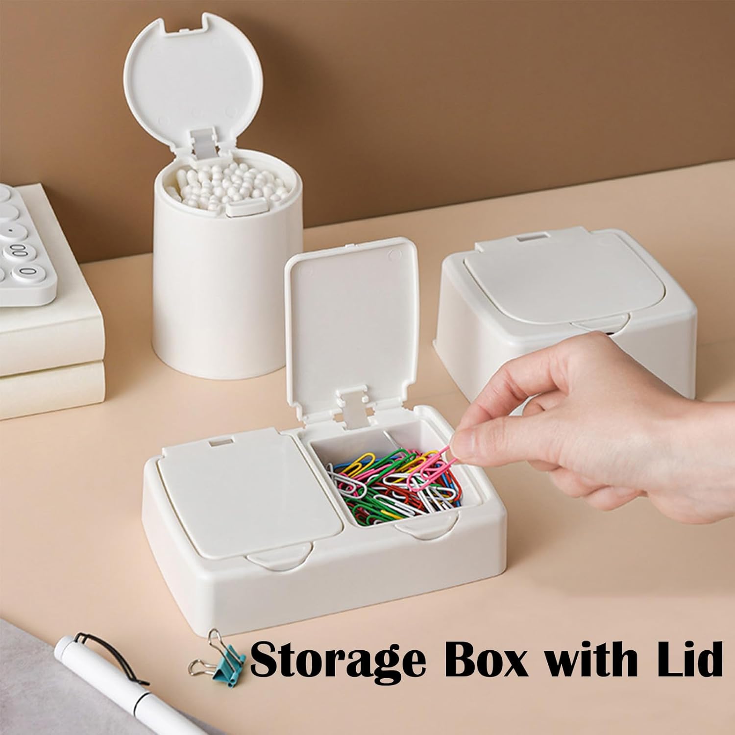 3pcs Cosmetic Cotton Pad Holder Set with Lid and Wide Mouth