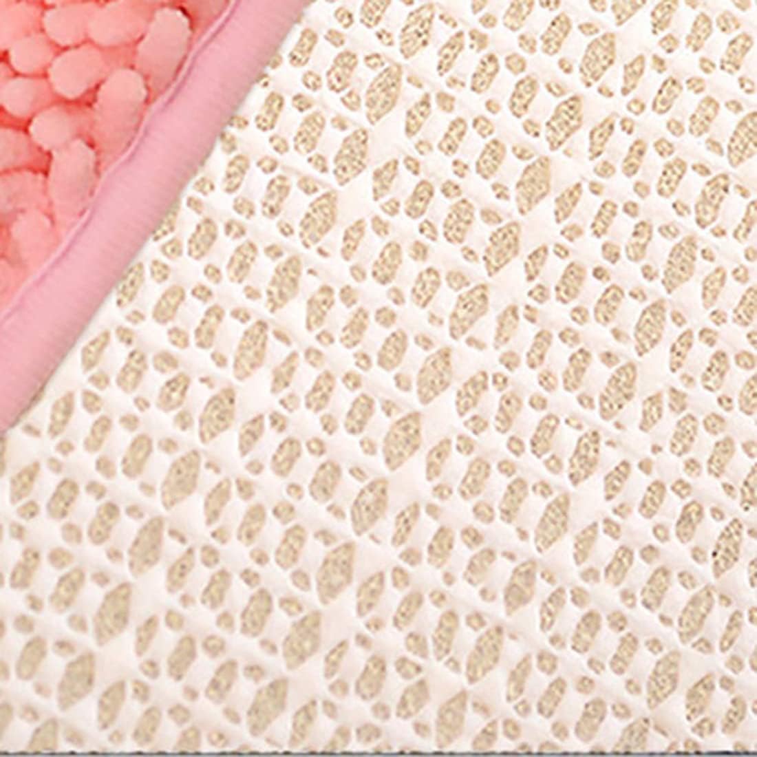 JAIJY Plush Rug Pad - Soft Chenille Bath Rug 13x19 Non-Slip
