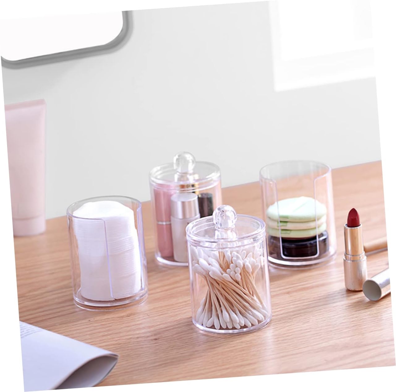 Cotton Pad Holder Container Elegant Bathroom Storage Stand