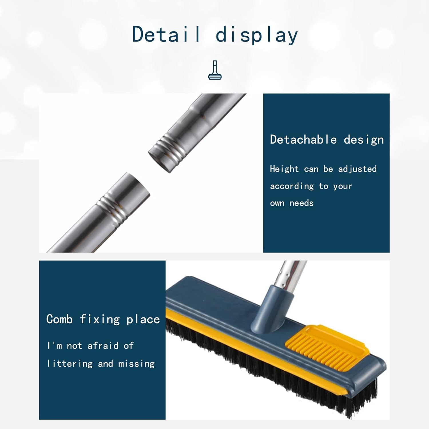 2 in 1 Floor Scrub Brush with Squeegee