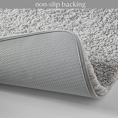 Ashler Grey Bath Rugs Set of 2 17x24 20x32 Inches