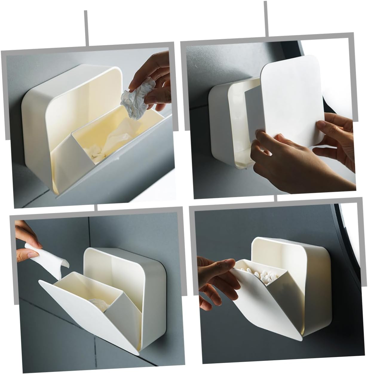 Anneome Wall Mounted Cotton Swab Holder Organizer