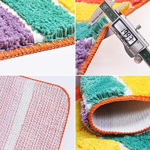 UKELER Rainbow Bath Rug Non Slip Absorbent Mat