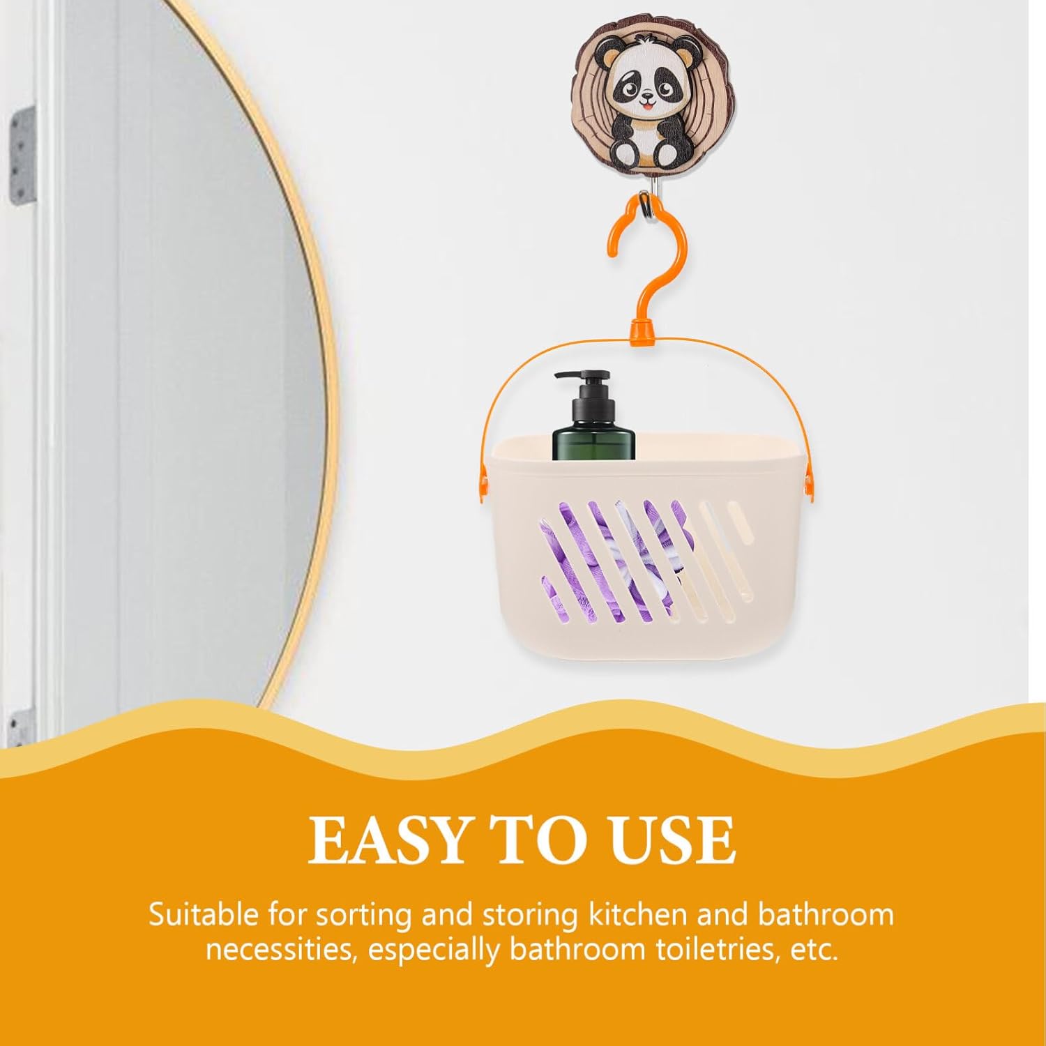 Ciieeo Hanging Shower Basket with Hooks and Drainage