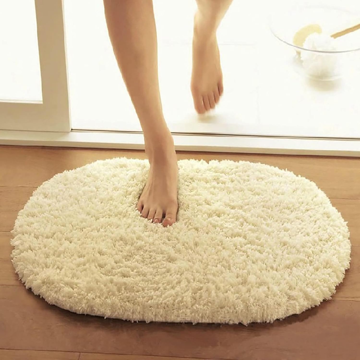 Extra Soft Shaggy Bath Rug Set of 3 for Shower and Kitchen