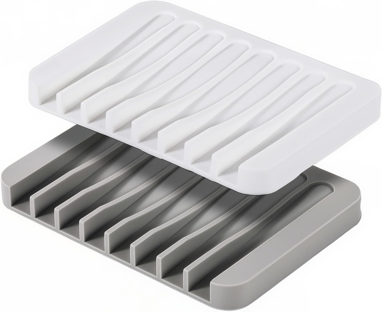 Eduftis 2Pcs Self-Draining Soap Dish for Bathroom Sink