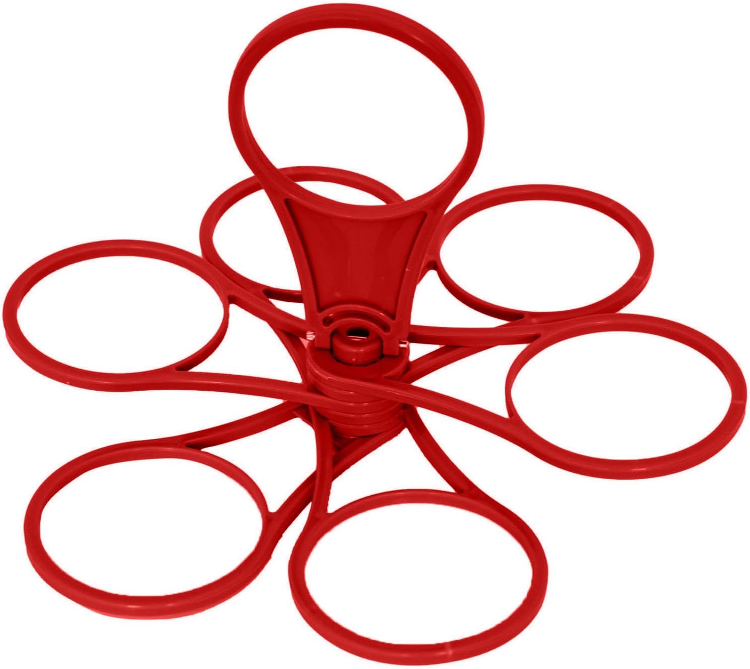 Foldable Cup Rack - 6-in-1 Portable 360 Rotating Holder for Camping Picnics Parties Red 1pc