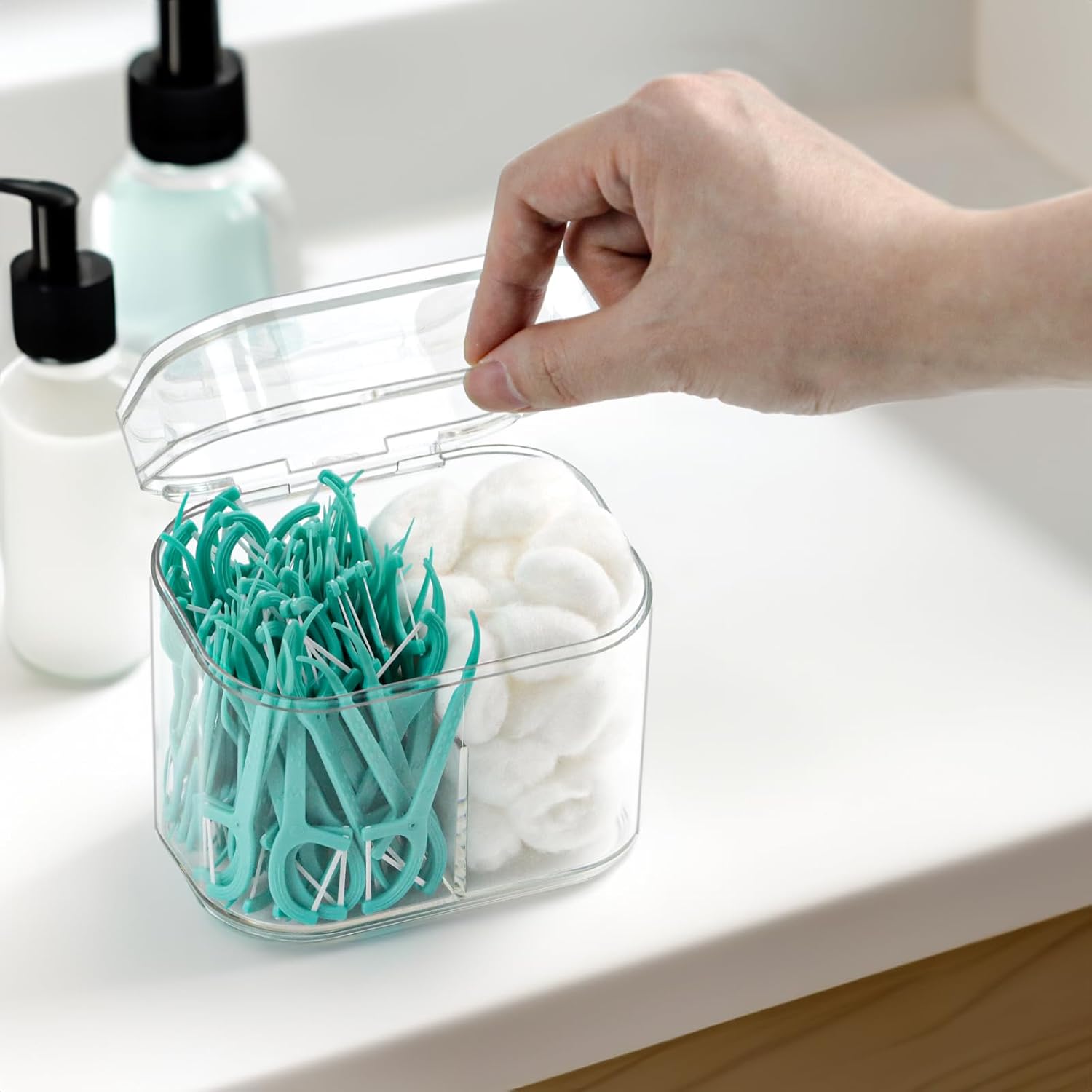 ZEXALOR Clear Bathroom Organizer 2-Size Essentials Set