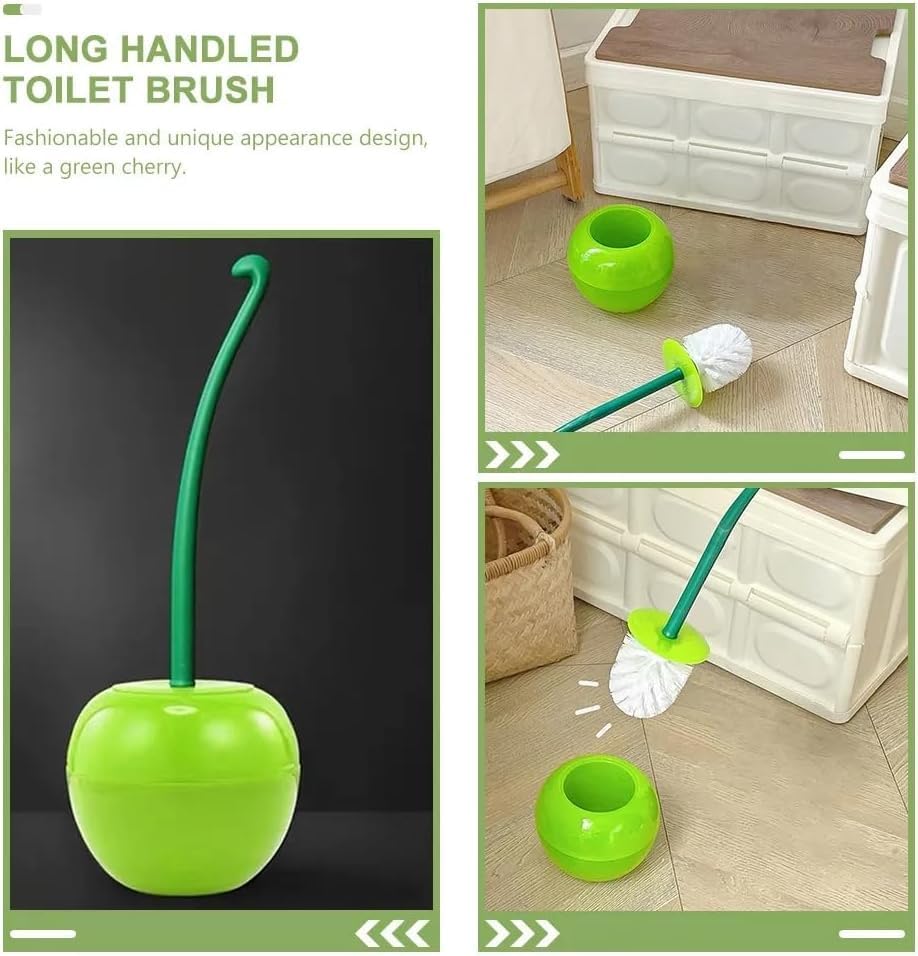 Tvoip Cherry Toilet Brush with Holder Set