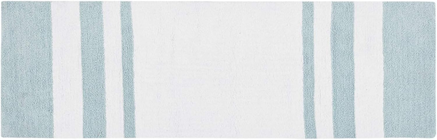 Madison Park Reversible Spa Cotton Bath Rug 24x72 Aqua