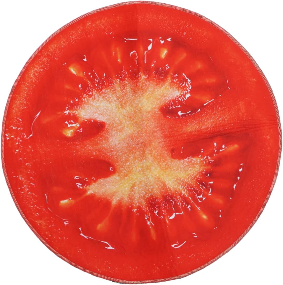 PRETYZOOM Round Non-Slip Bath Rug with Fruit Pattern
