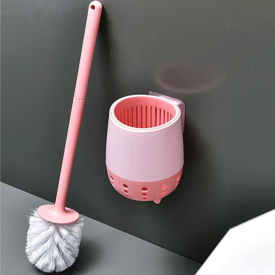 GYDMEG Toilet Brush with Holder Deep Cleaning Wall Mounted Quick Drying 360 Cleaning