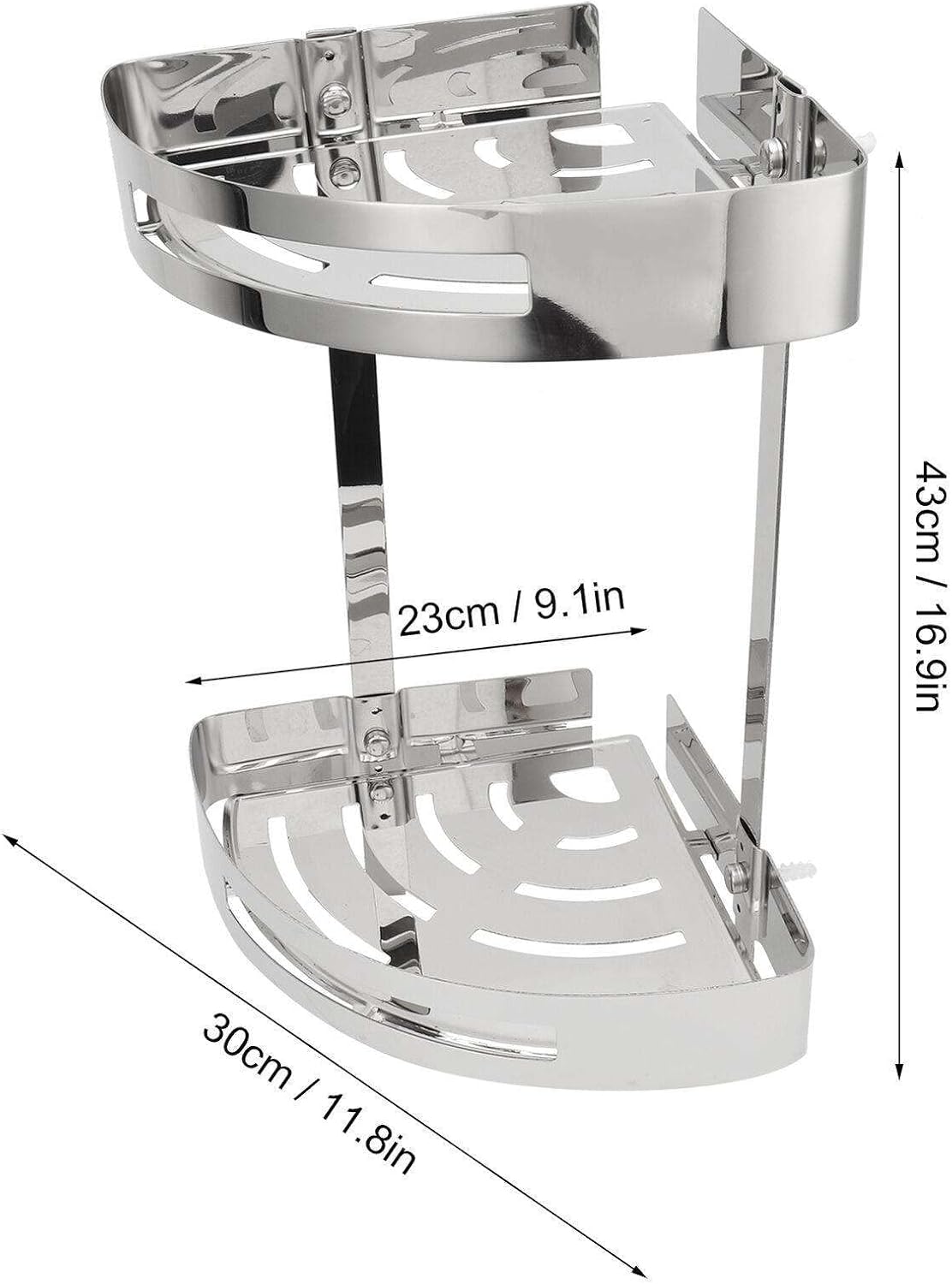 FINANCIALLY LIT 2-Tier Bathroom Corner Shelf Organizer