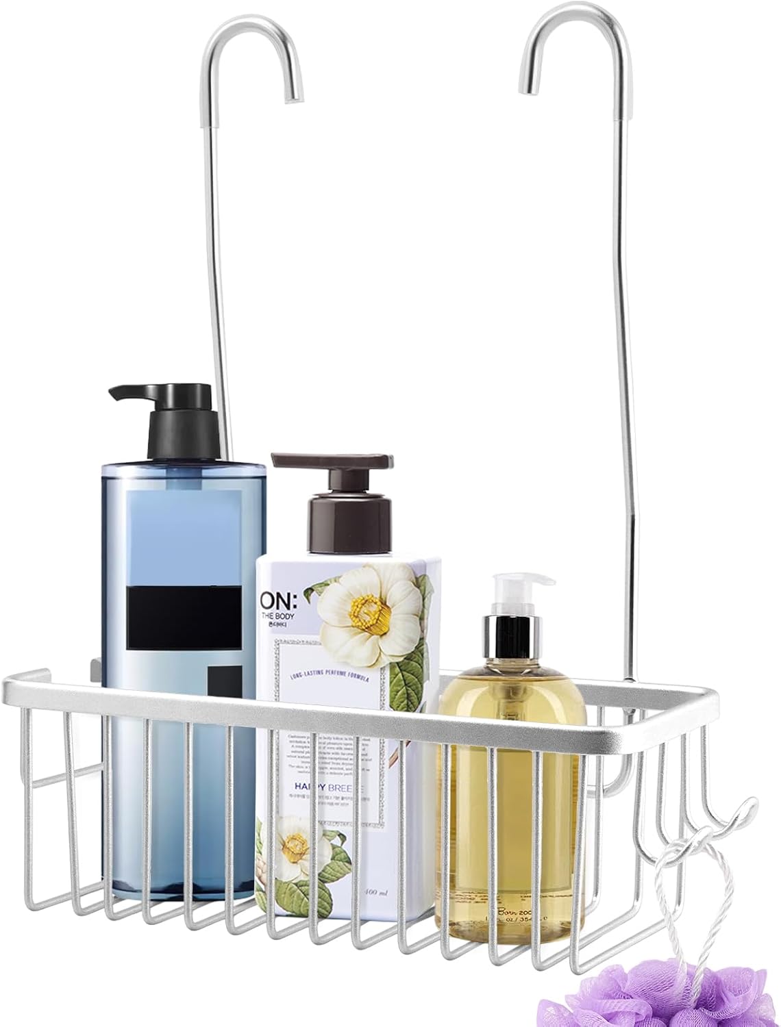 Hanging Shower Organizer with Deepened Design and Side Hooks