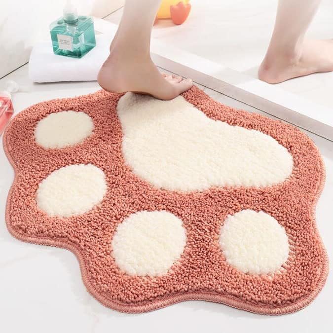Beauy Girl Paw Shaped Bath Rug Non-Slip Mat Pink 1