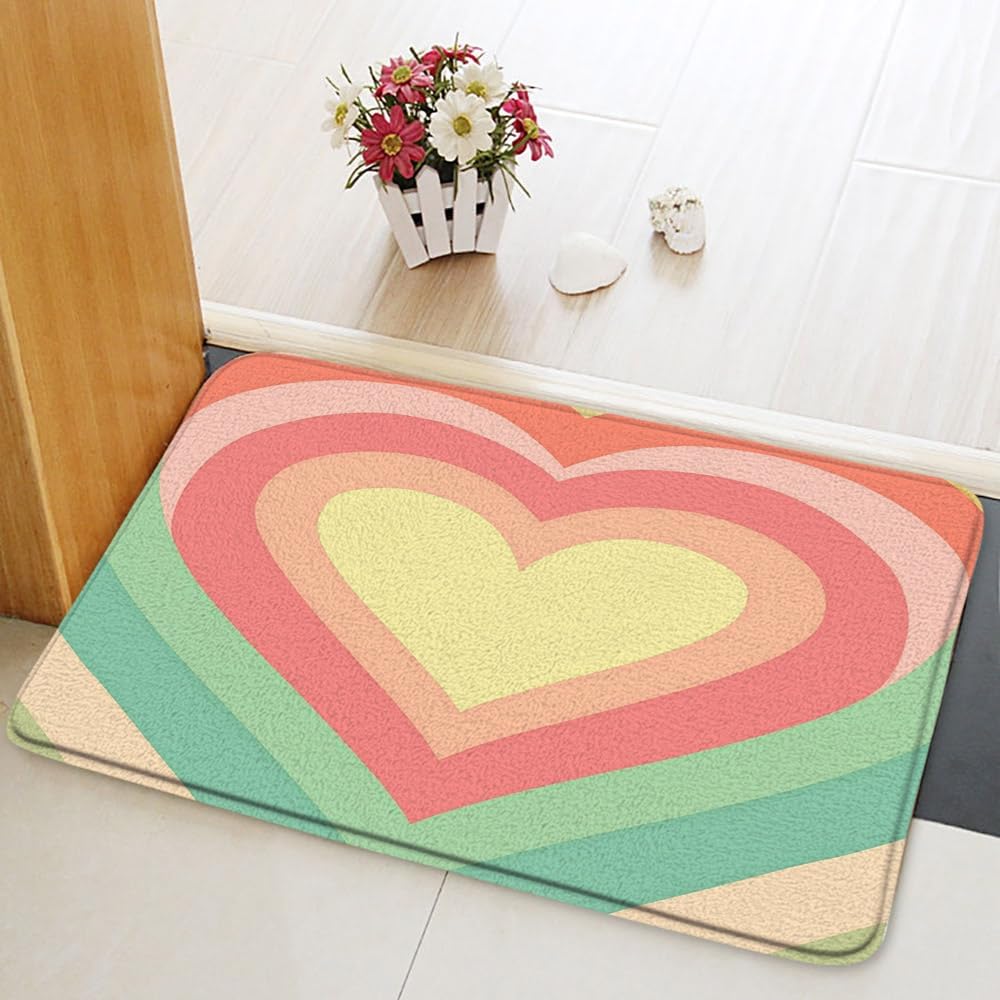 Valentine Bath Mat with Heart Design 16x24 Inch