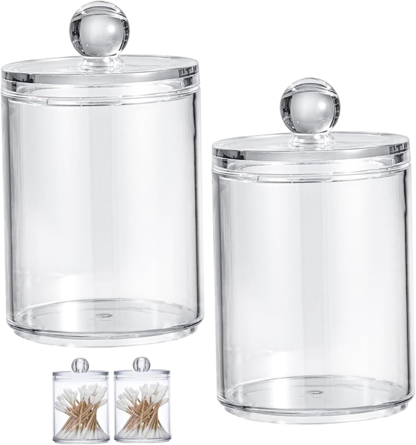 Heidouse 2Pcs Cotton Round Holder with Lid