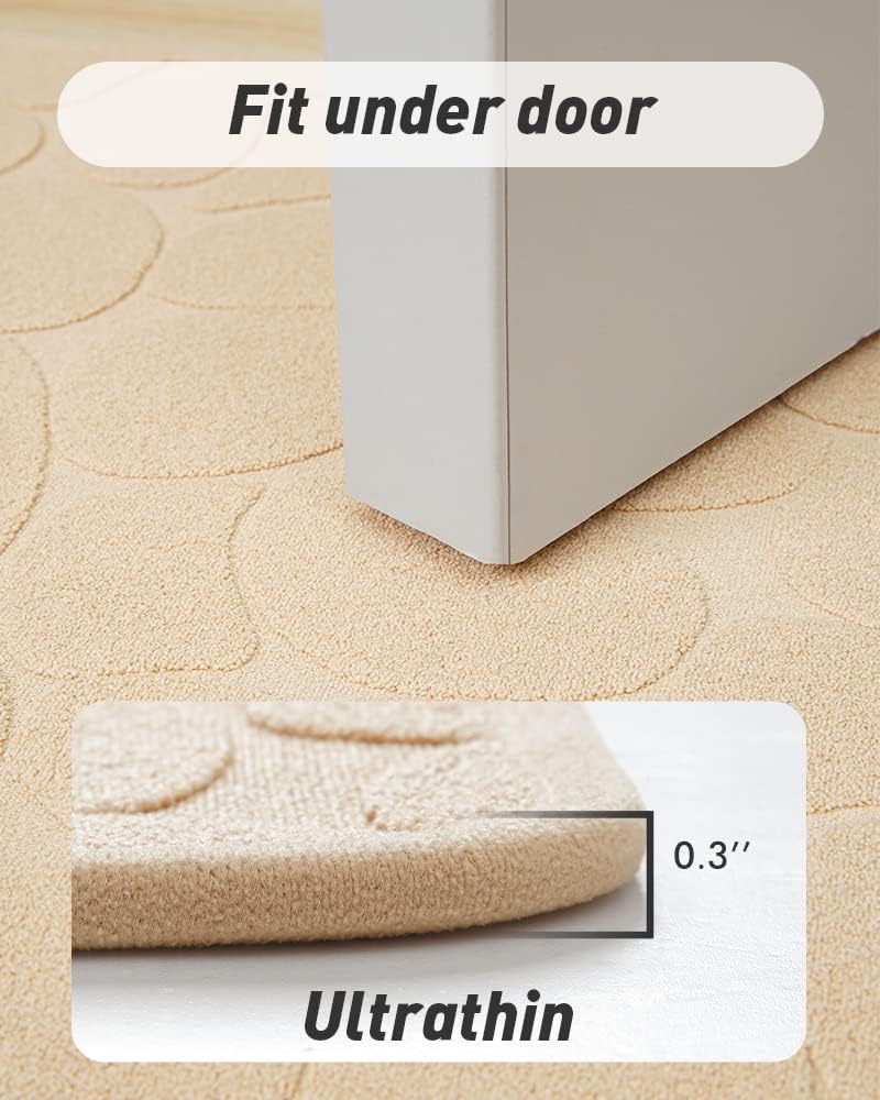 COCOER Non Slip Bath Mat 16x24 Beige